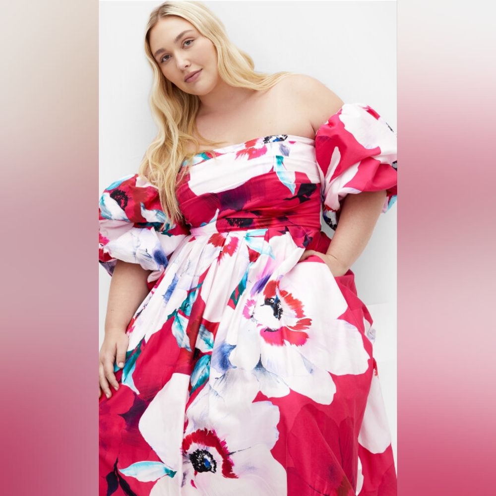 City Chic Helena Print Dress
